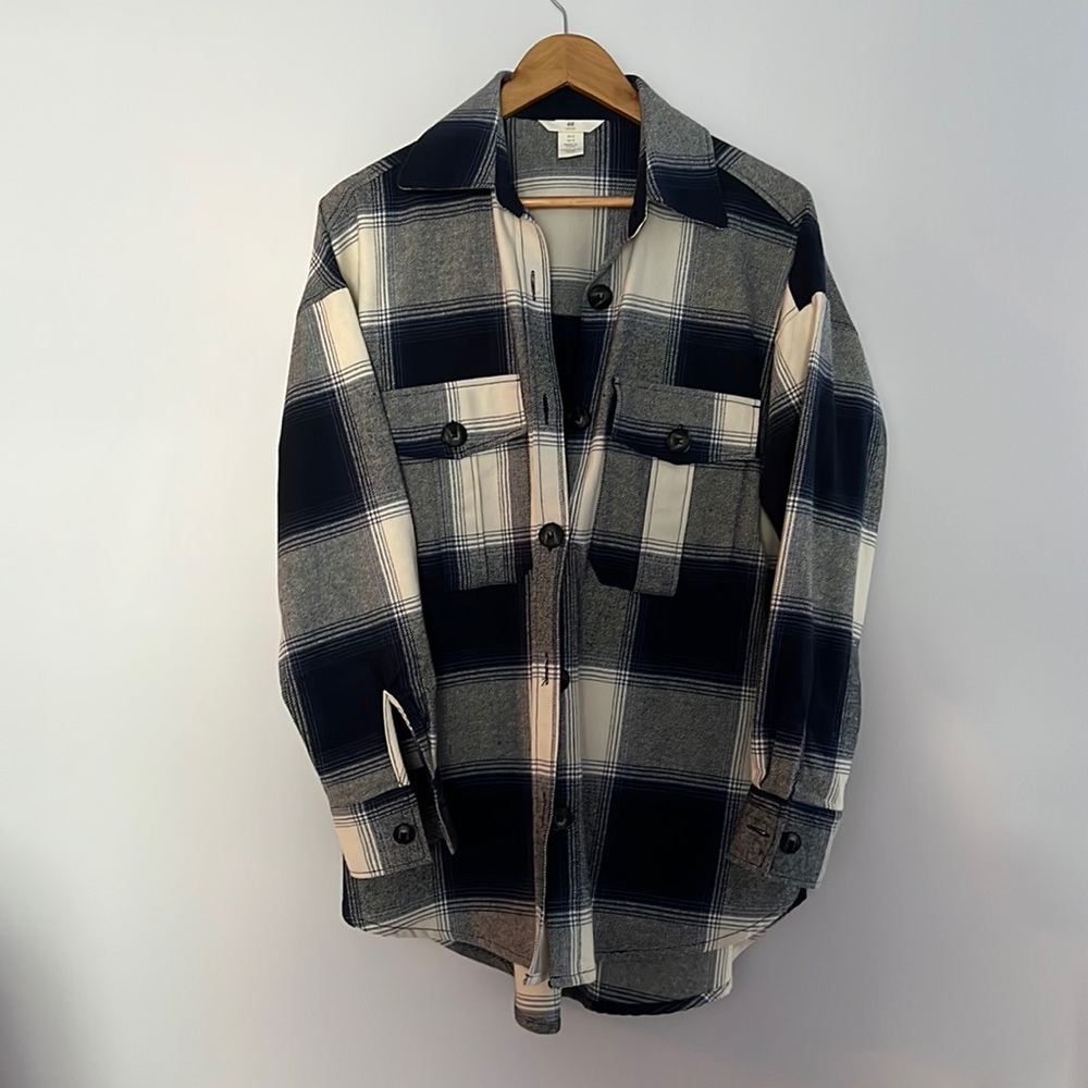 H&M oversized flannel shirt/shacket
